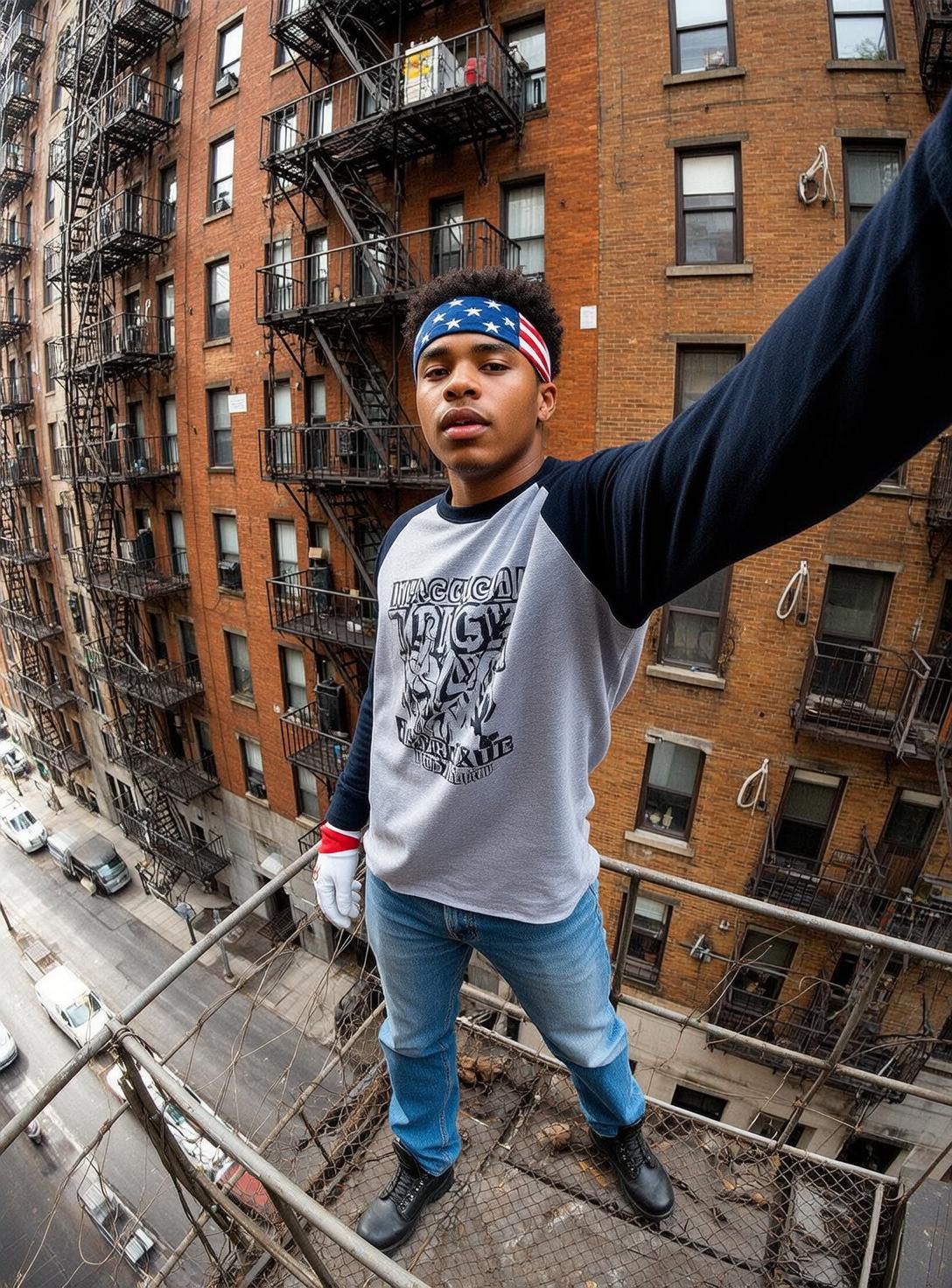 Man Fire Escape Selfie Magical Trick Shirt