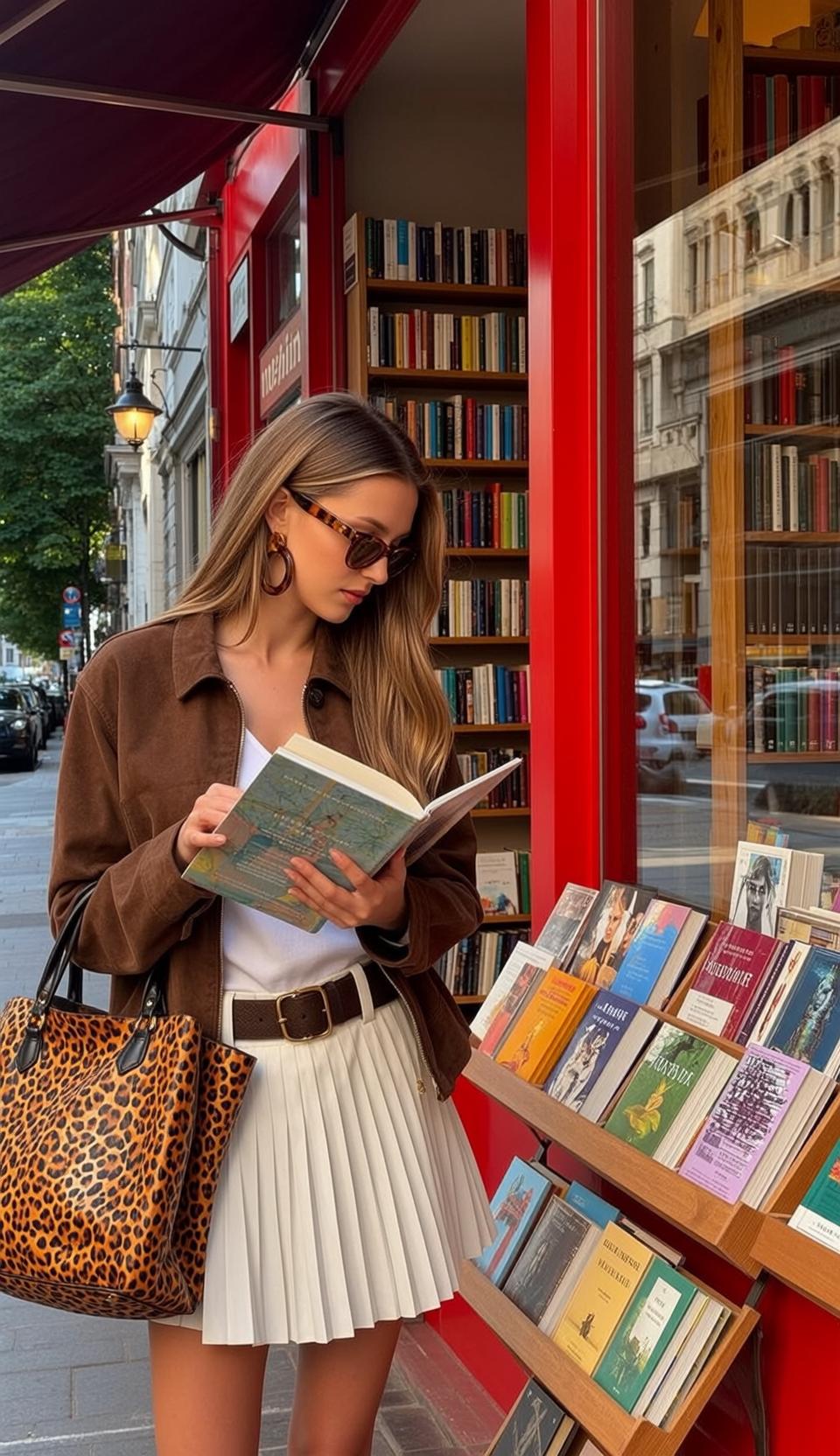 Suede Jacket Bookstore Look