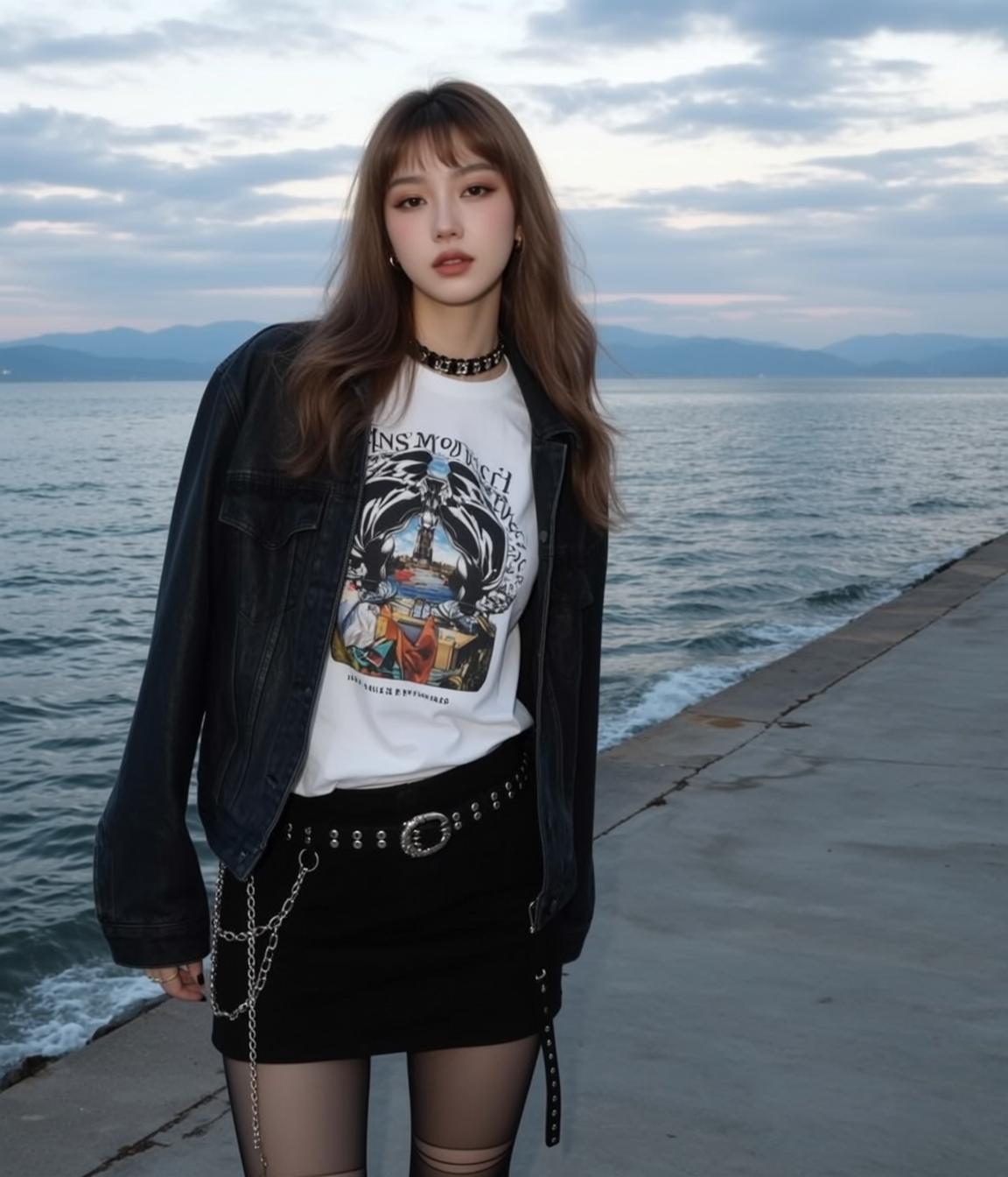 Denim Jacket Seaside Mini Skirt