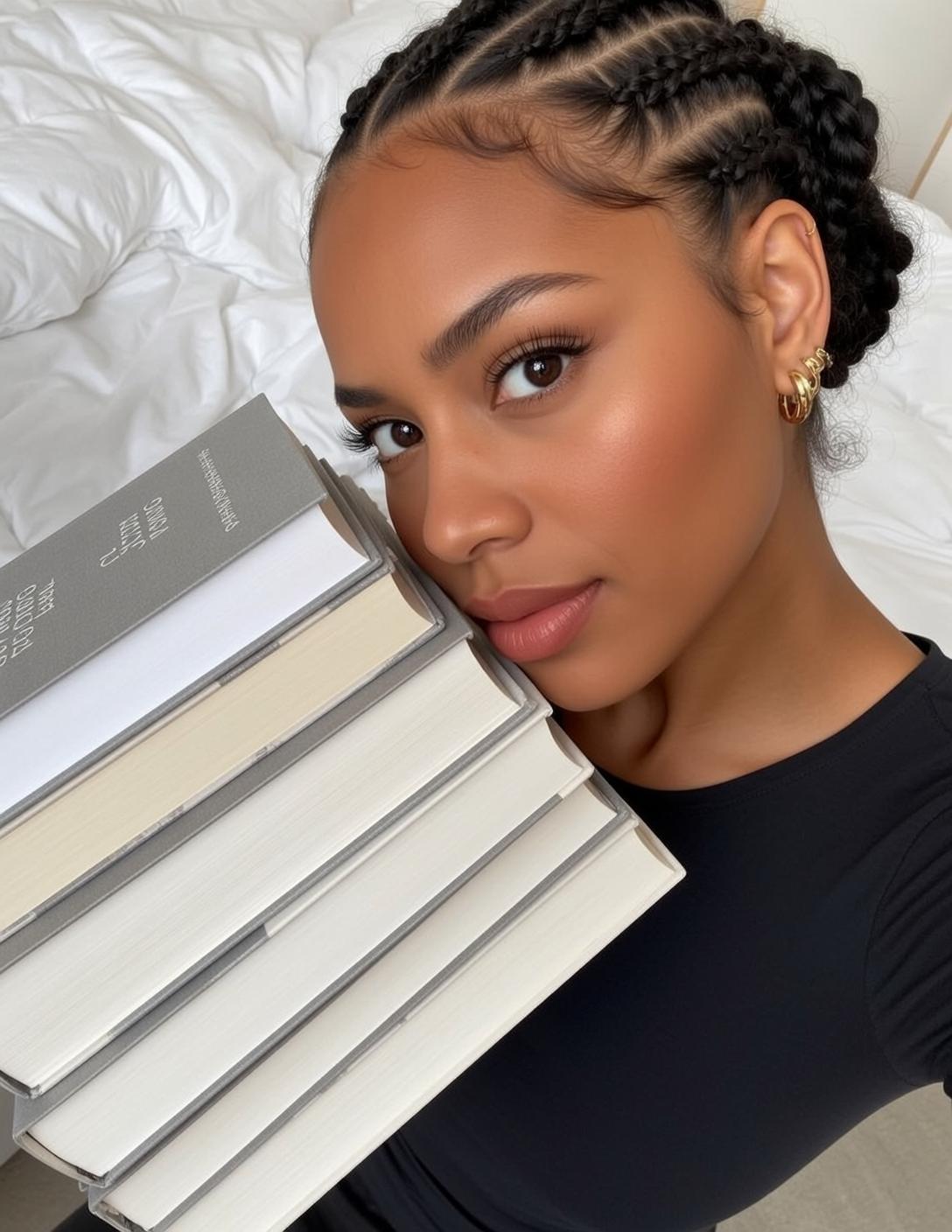 Explore Positioned Close-up Holding Stack Five Hardcover