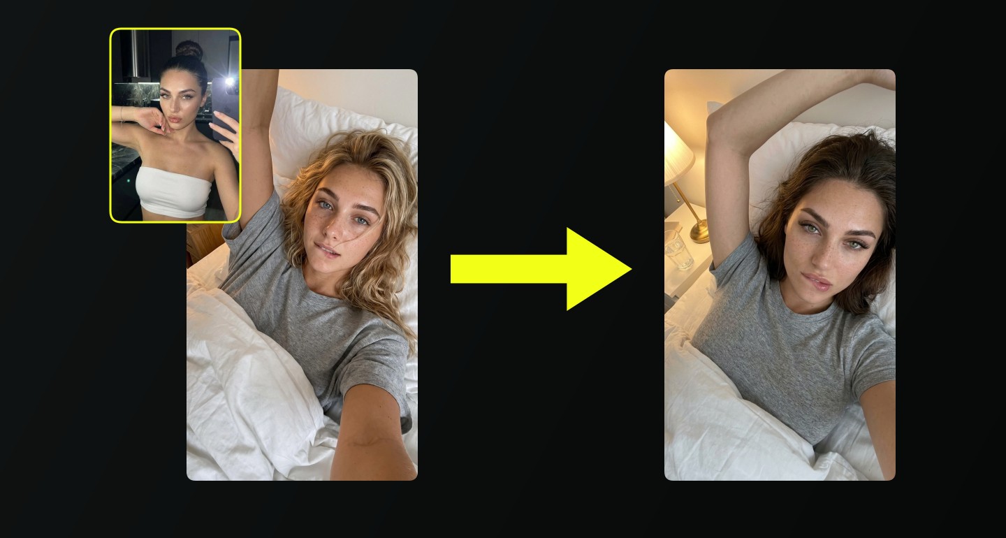 Lily remix walkthrough for Selfie In Bed Warm Soft Lighting Neutral Wall