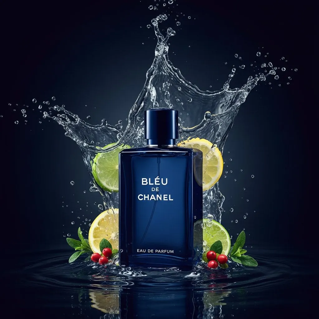 Forest Green Perfume On Stone Platform