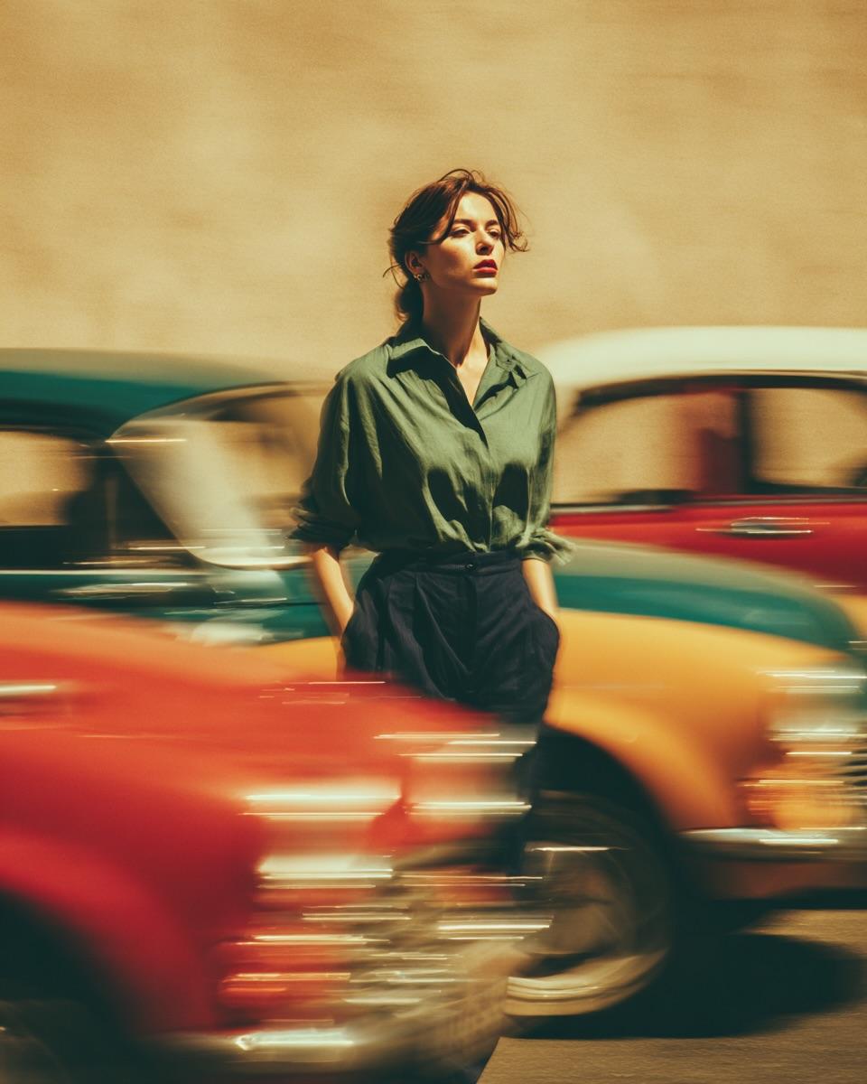 Street Portrait Vintage Cars Golden Hour