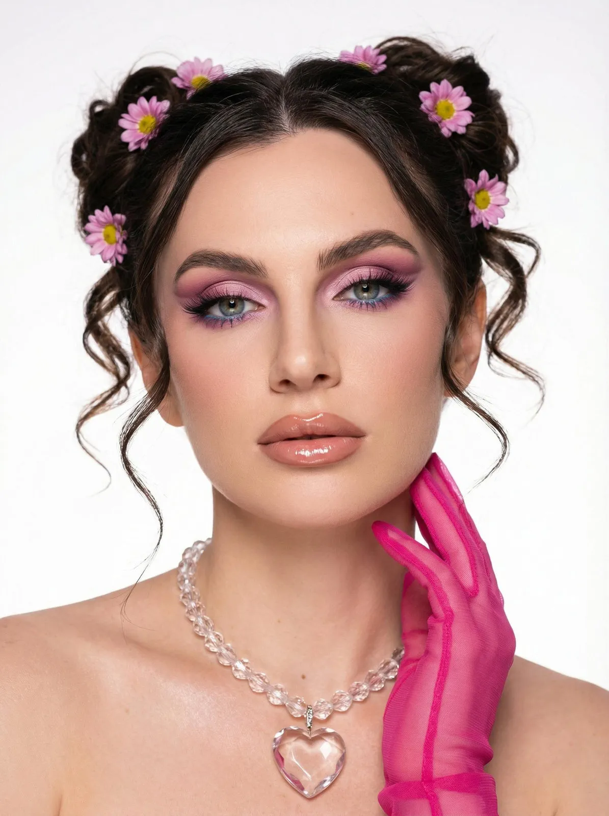 Makeup And Necklace In Studio Portrait