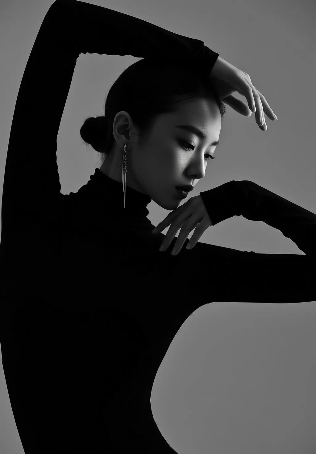 Makeup And Earrings In Turtleneck Portrait