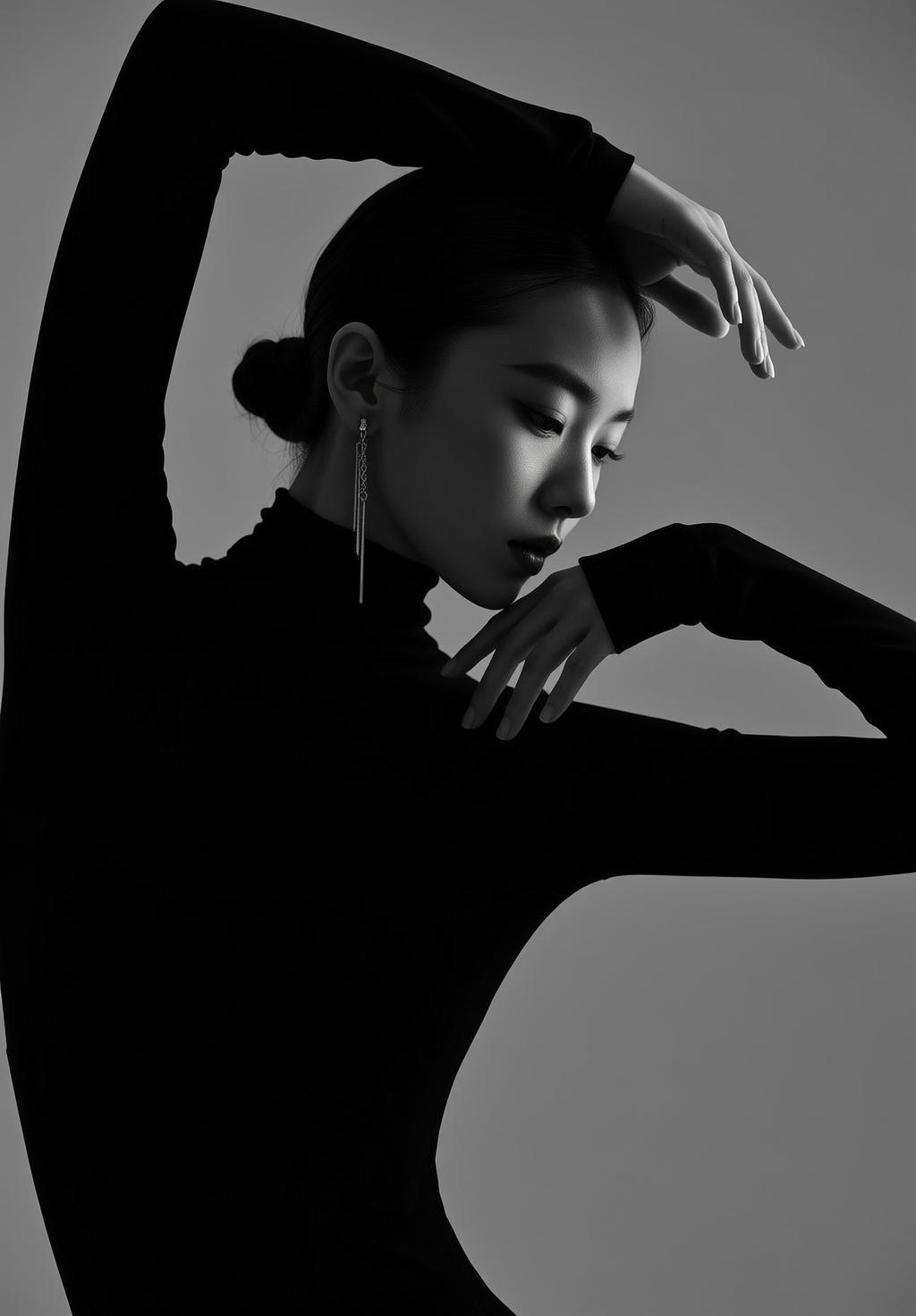 Black White Studio Portrait