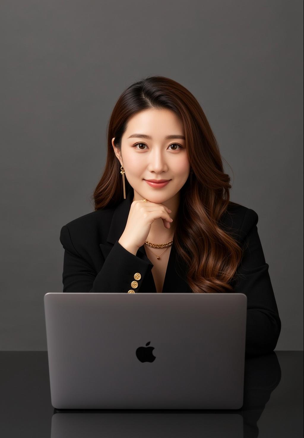 Black Blazer Desk Portrait