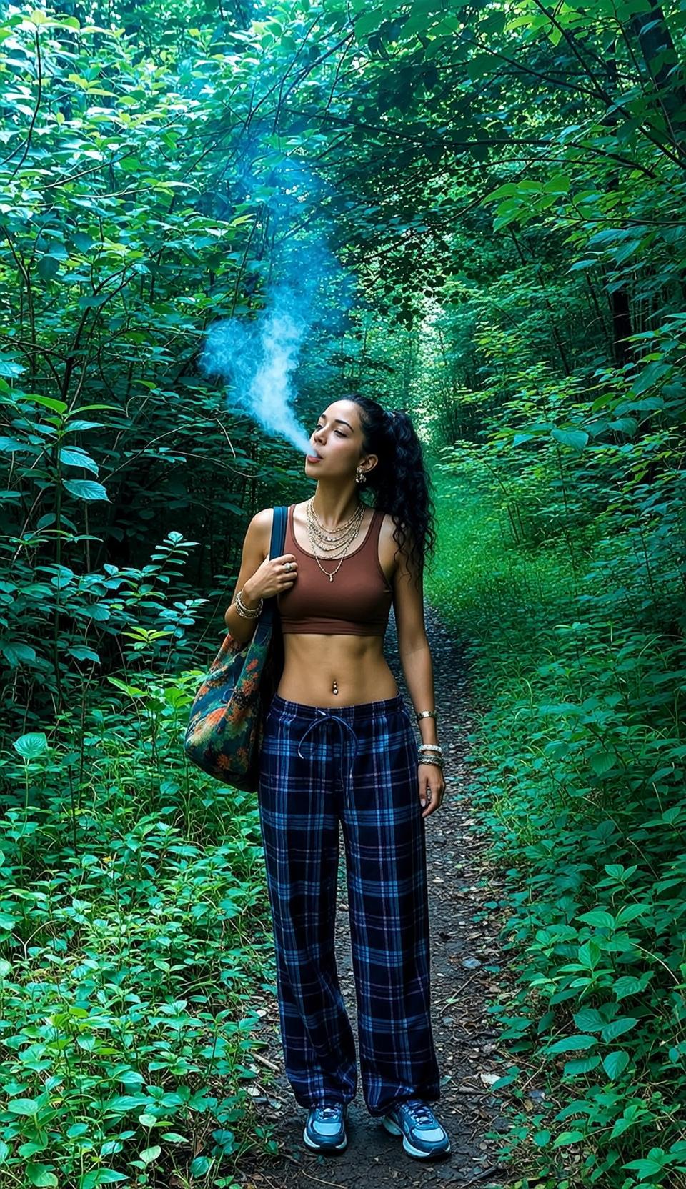 Forest Path Smoke Cinematic Dappled Sunlight