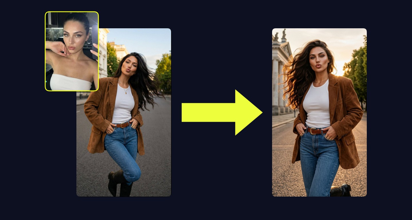 Lily remix walkthrough for Golden Hour Street Portrait Suede Blazer Jeans