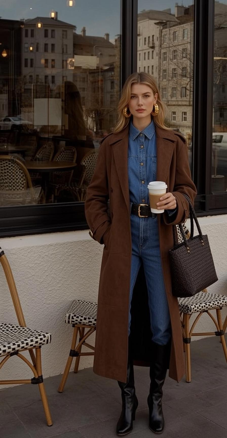 Autumn Young Blonde Shoulder-length Fair Denim Shirt