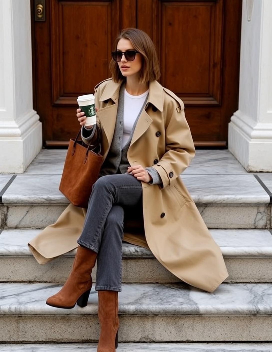 Autumn Young Short Brown Bob Fair White