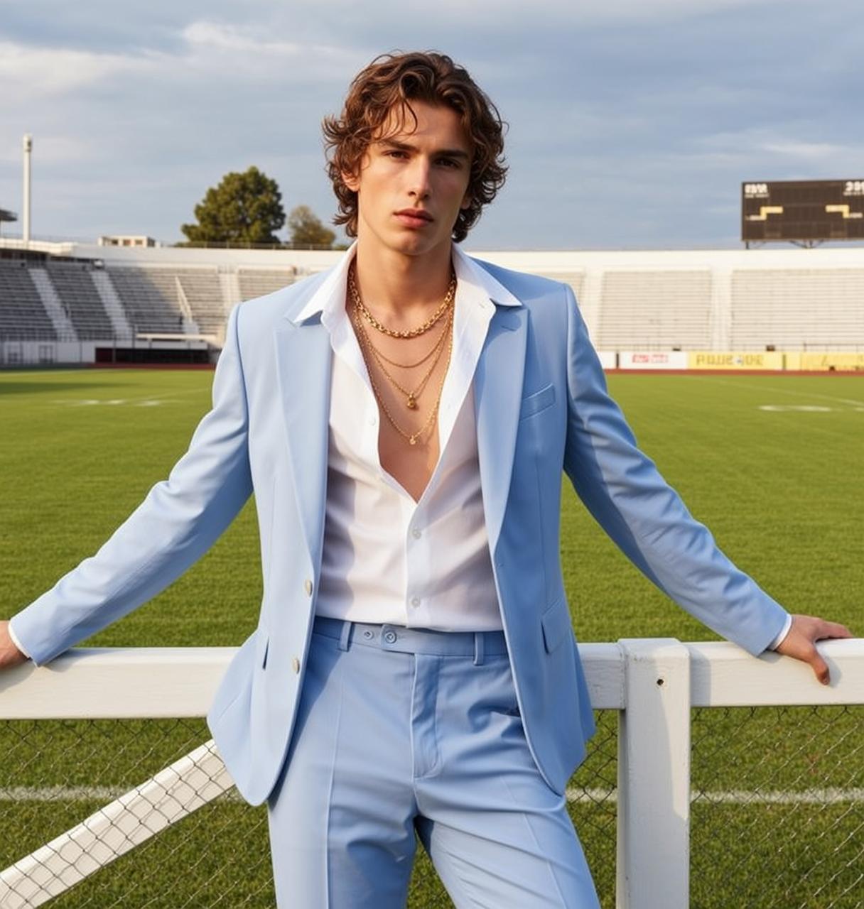 Light Blue Suit Stadium Style