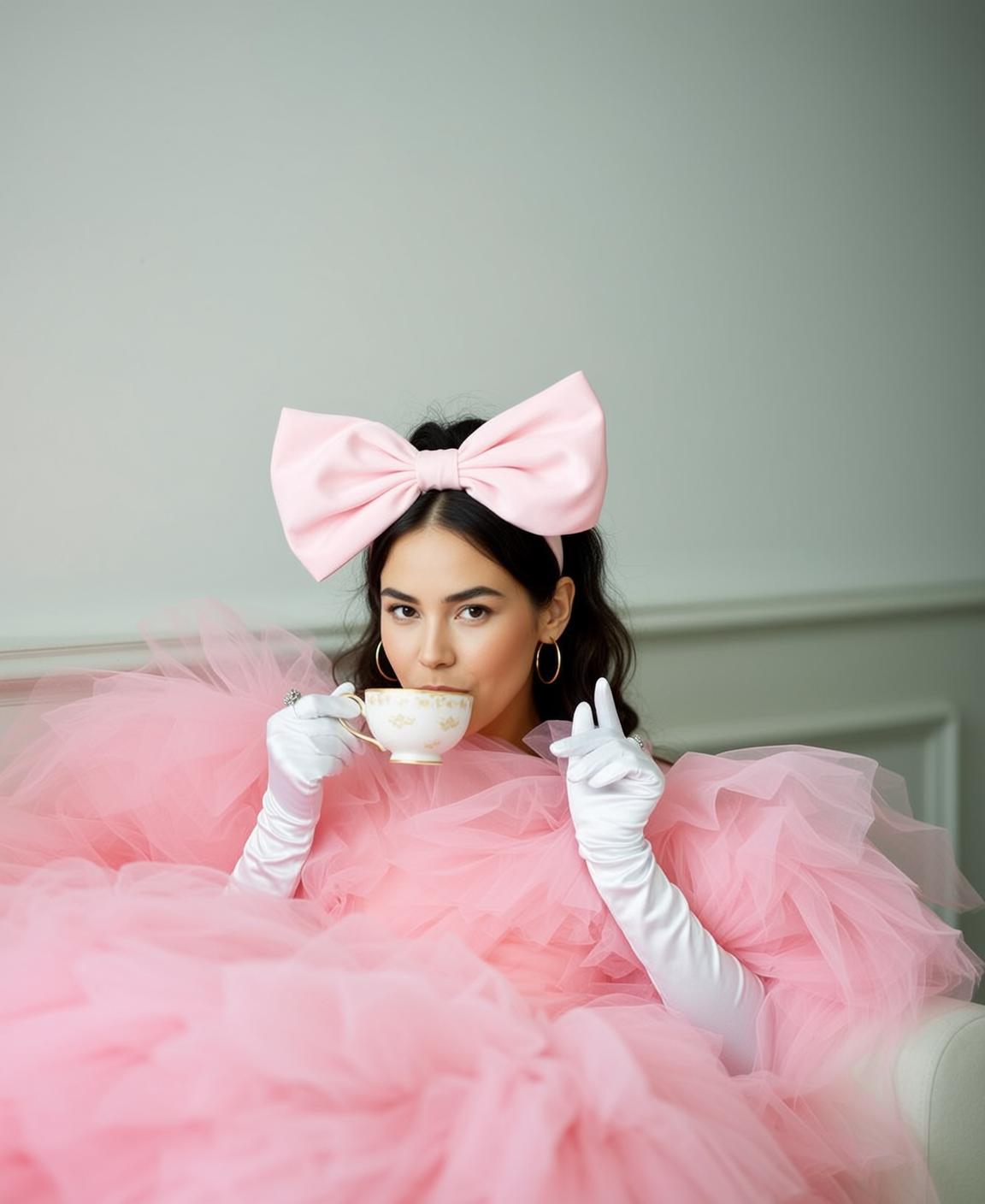 Pink Tulle Dress Tea Cup