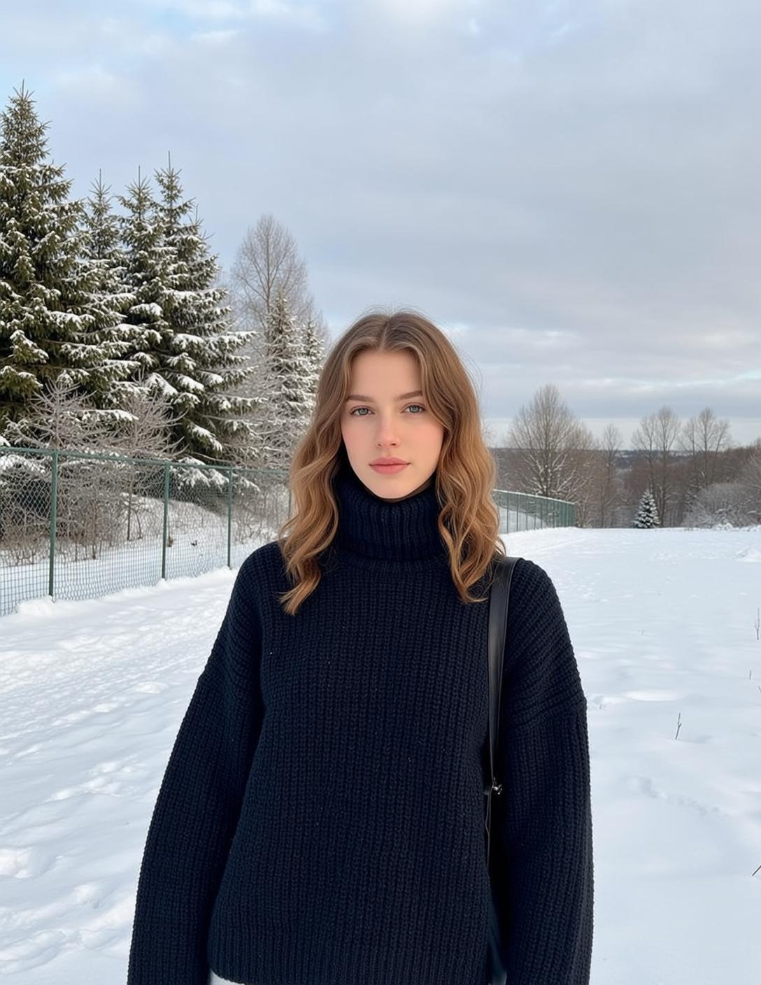 Navy Sweater Studio Portrait