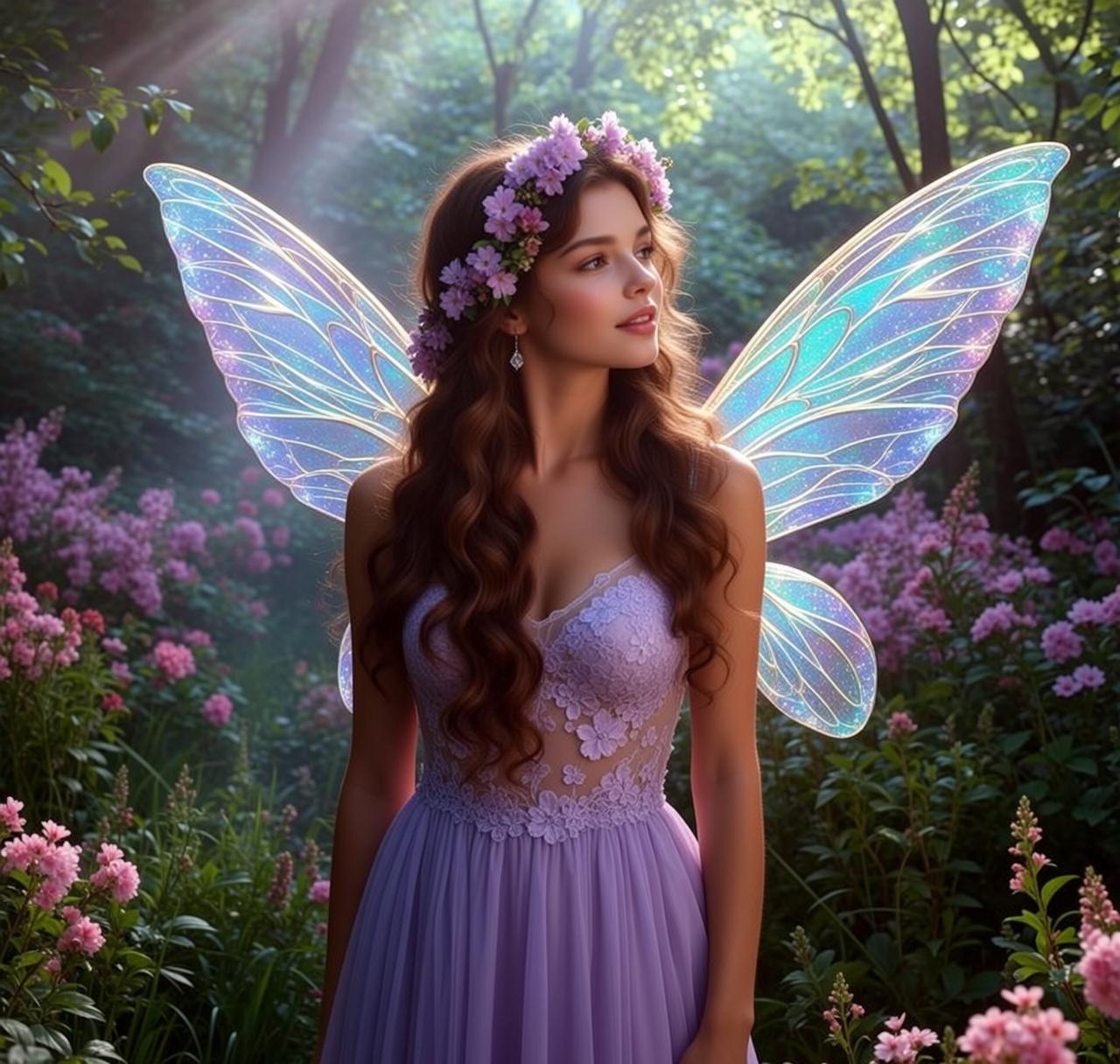 Fairycore Young Long Wavy Brown Hair Fair