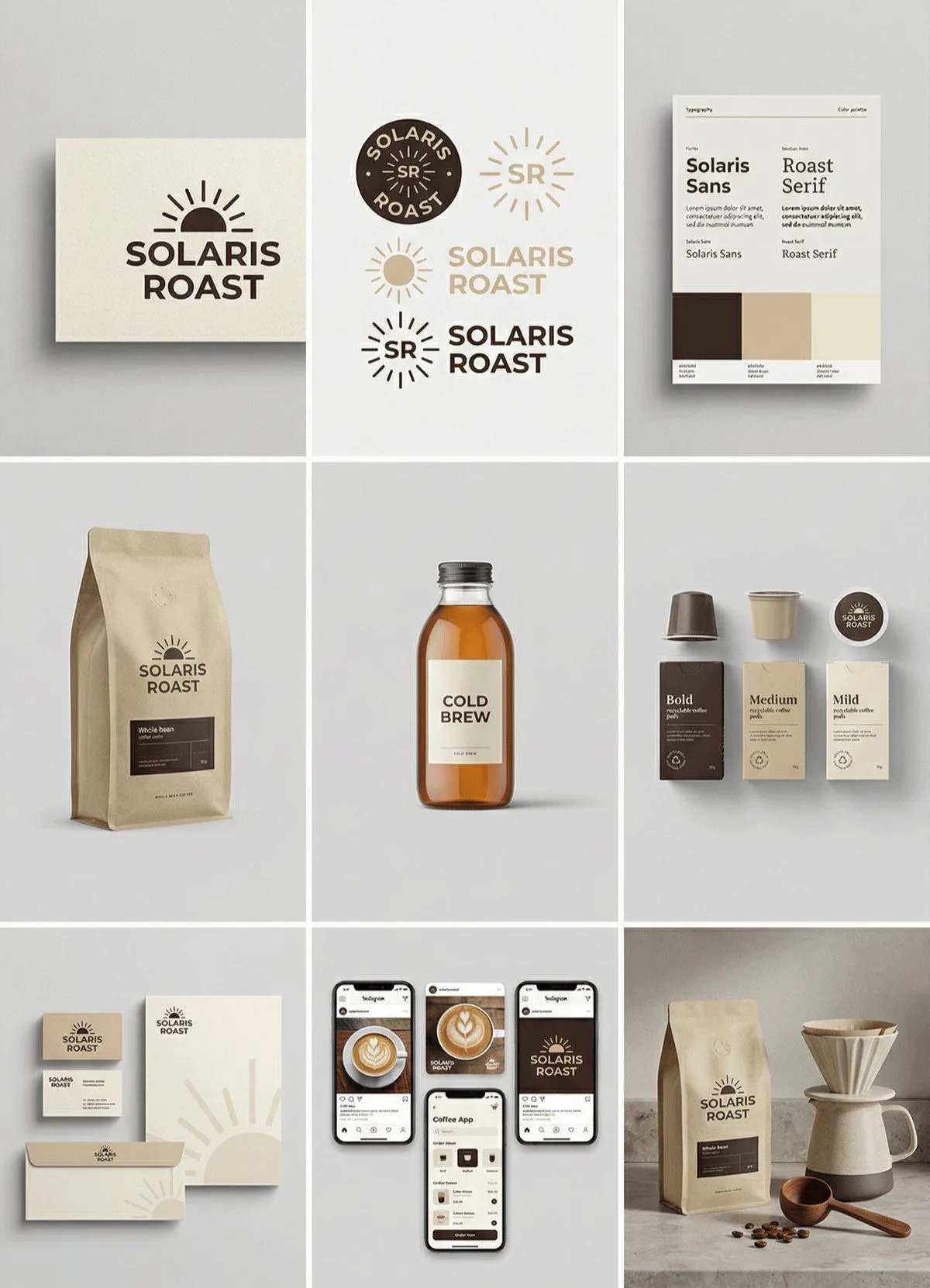Solaris Roast Flat Lay Product Mockups