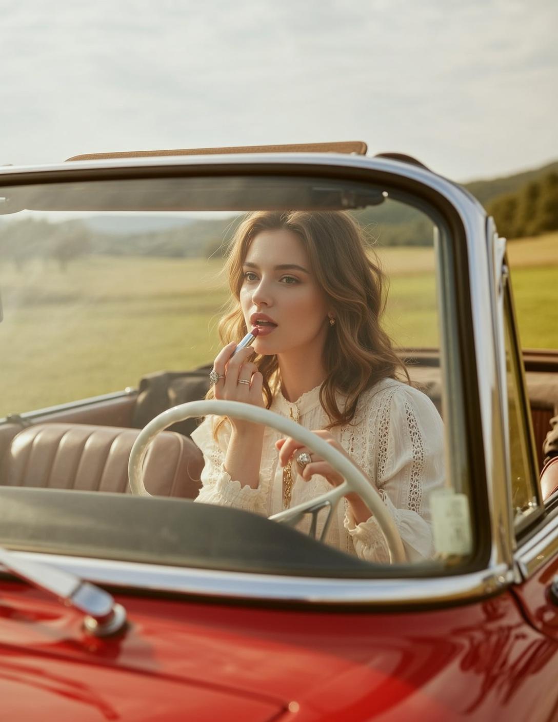 Explore Seated Driver Seat Vintage Red Convertible