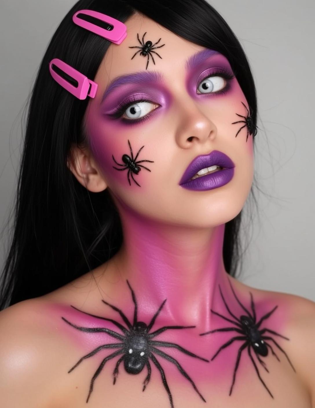 Halloween Makeup Young Long Black Hair Pale