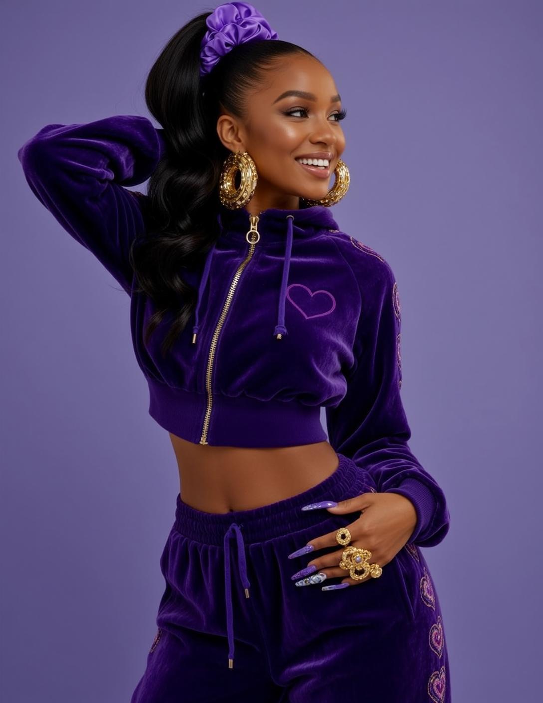 Purple Velour Studio Set