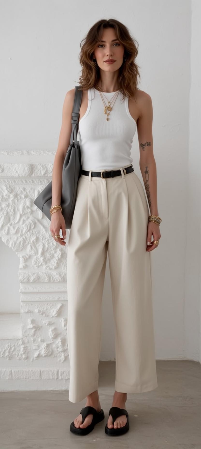 Casual Medium Length Wavy Brown Fair White