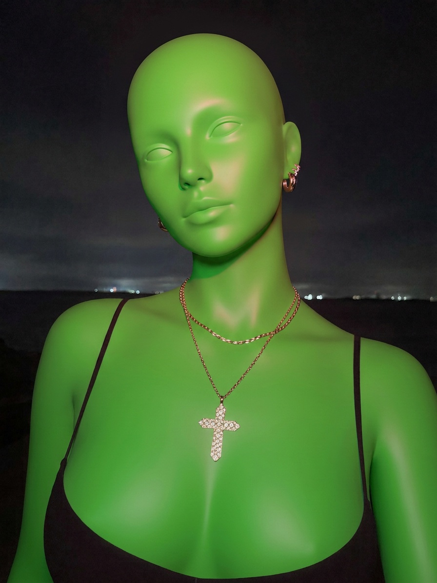 Template for Earrings And Necklace In Beach Portrait