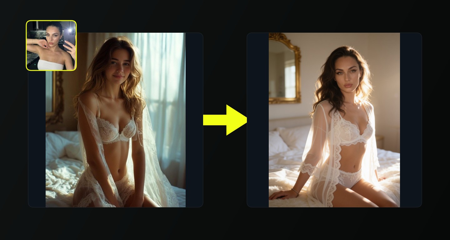 Lily remix walkthrough for Sunlit Bedroom White Lace Lingerie Three Quarter Shot