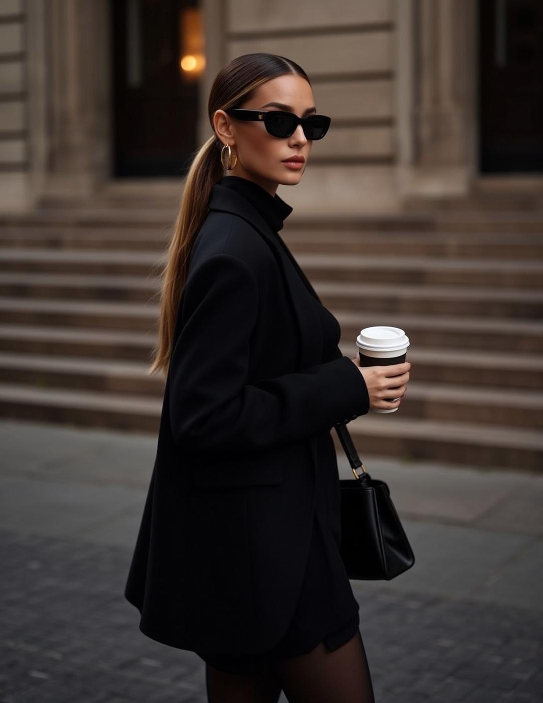 Luxury Long Straight Brown Pulled Back Ponytail