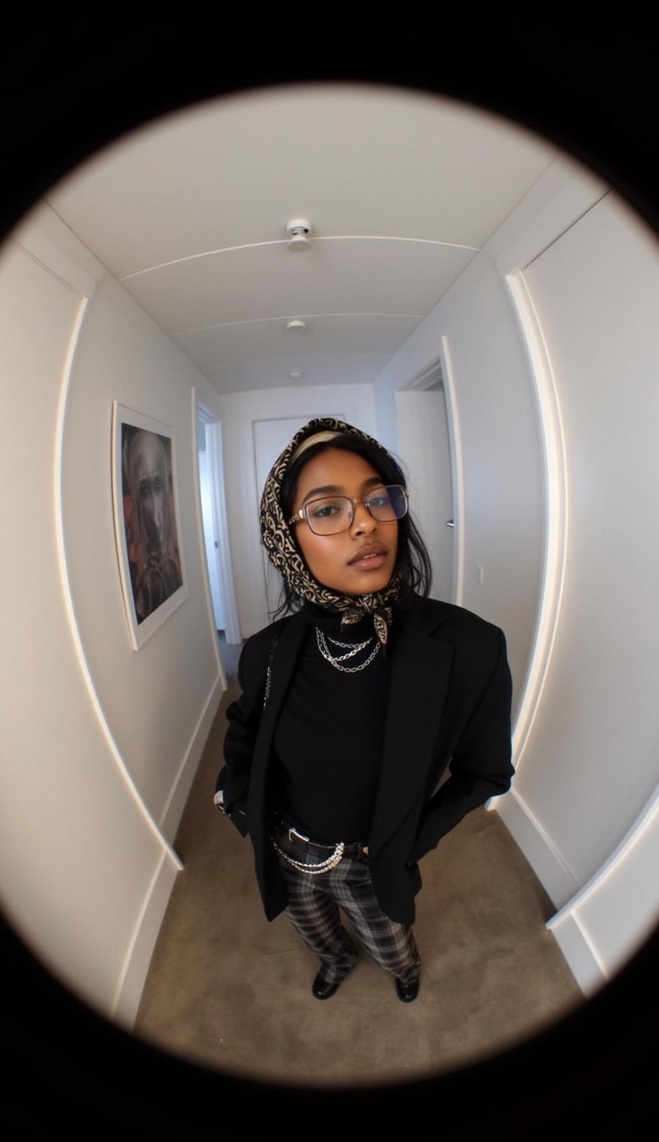 Black Blazer Indoor Hallway