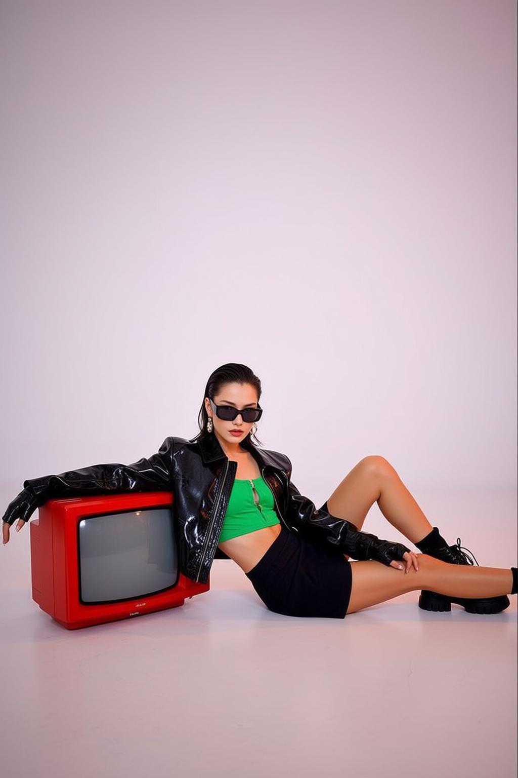 Green Crop Top TV Floor