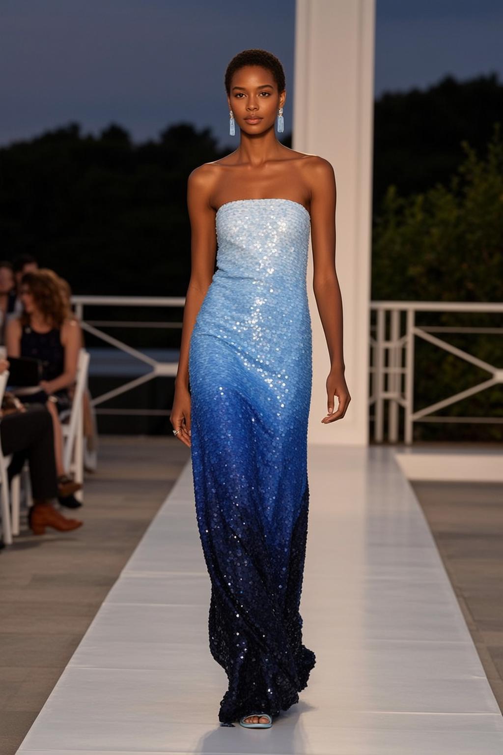 Blue Sequined Runway