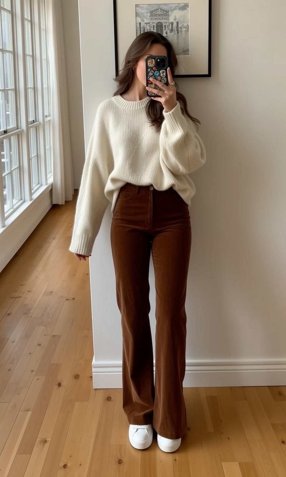 Autumn Young Long Wavy Brown Fair Oversized