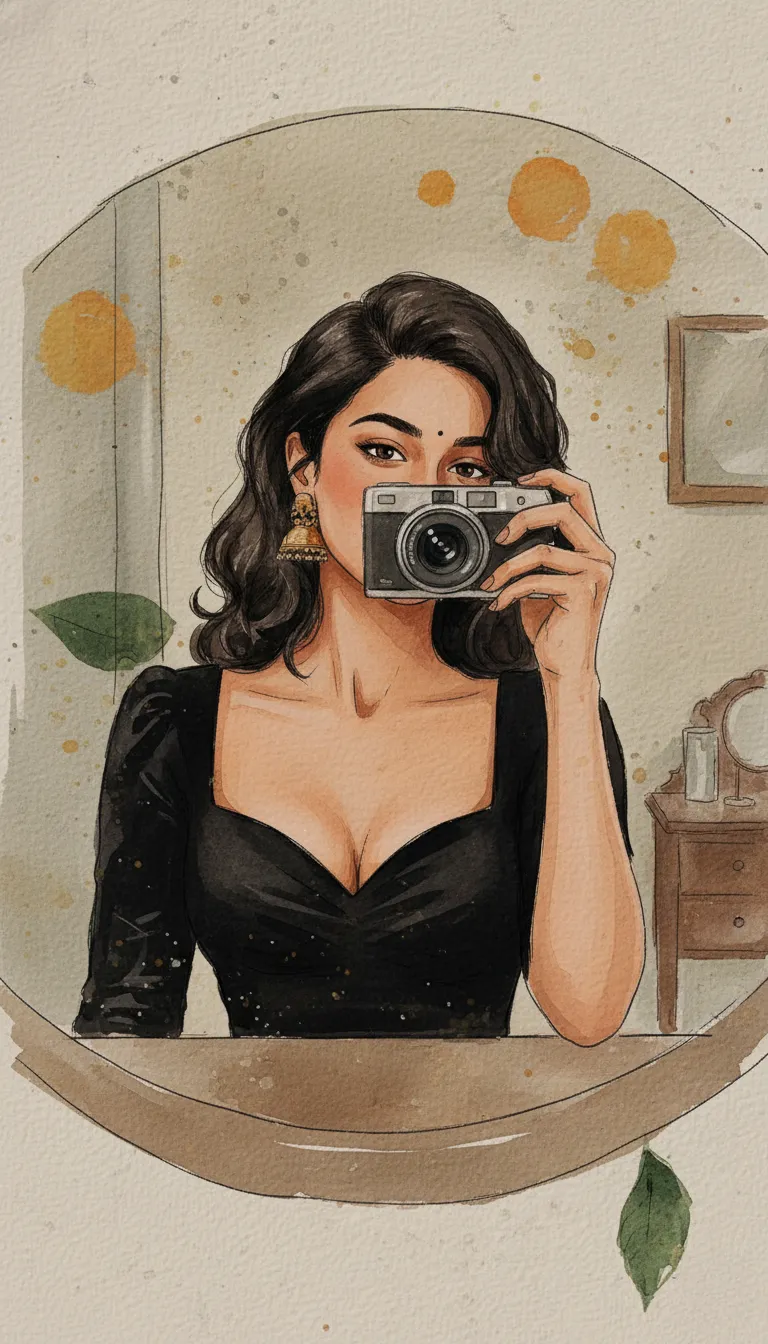 Earrings In Mirror Selfie