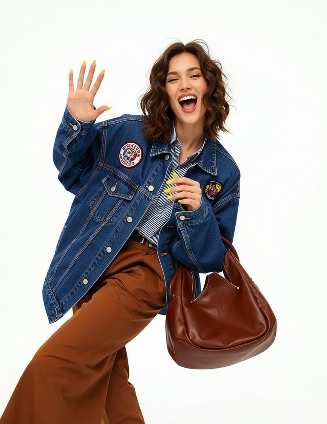 Striped Shirt and Brown Trousers Studio