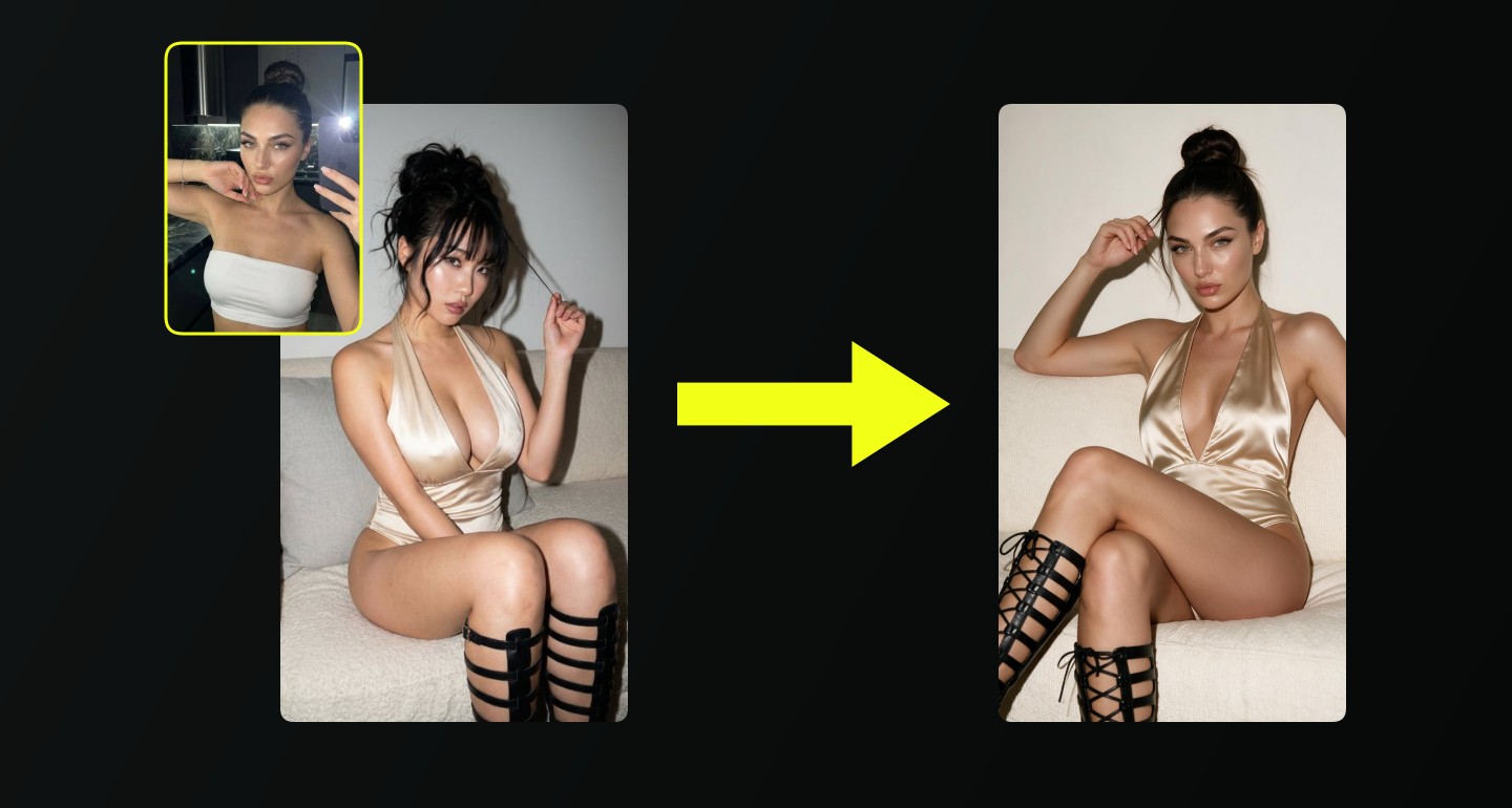 Lily remix walkthrough for Satin Bodysuit Gladiator Boots On Off White Sofa
