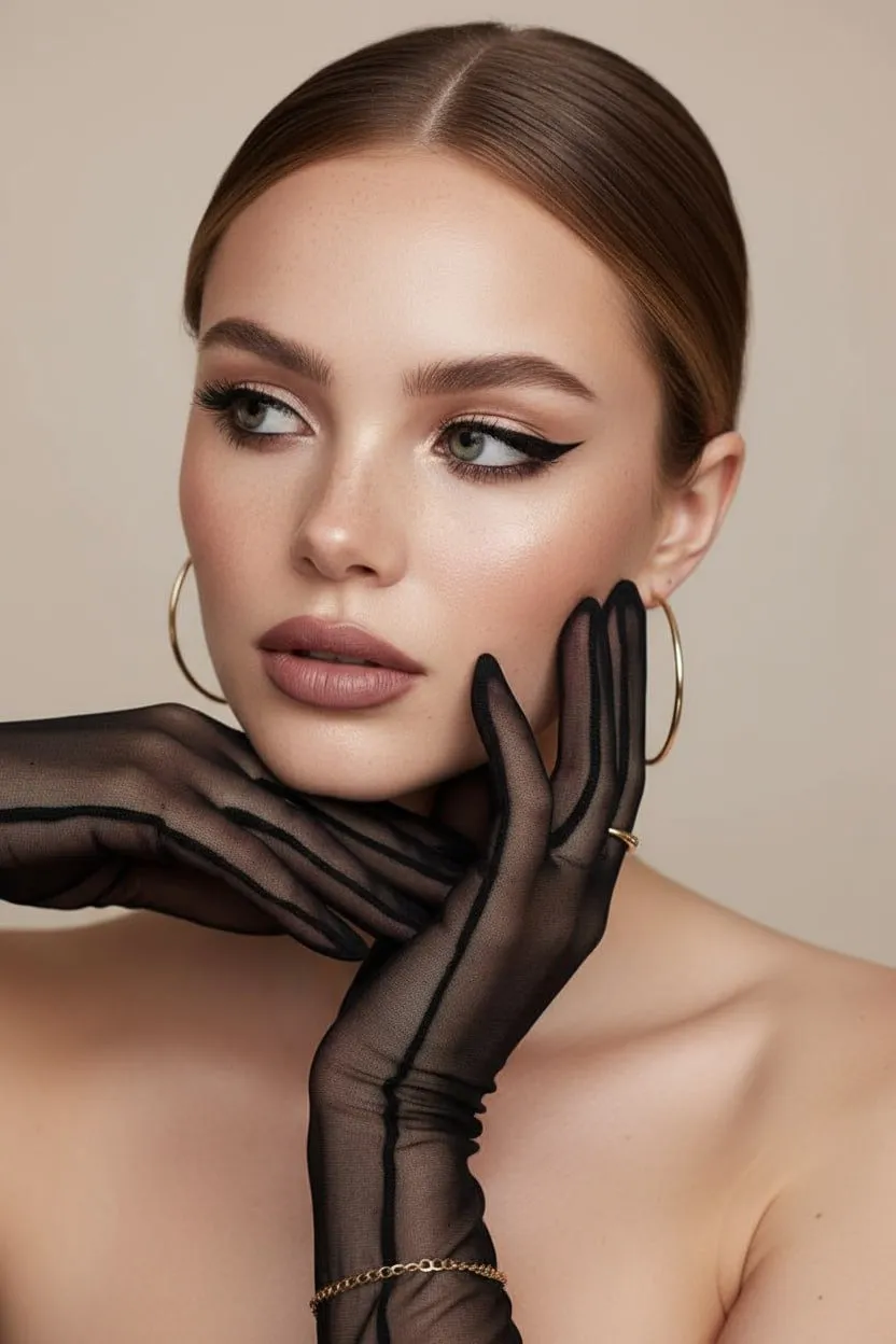 Gloves Framing Face Portrait