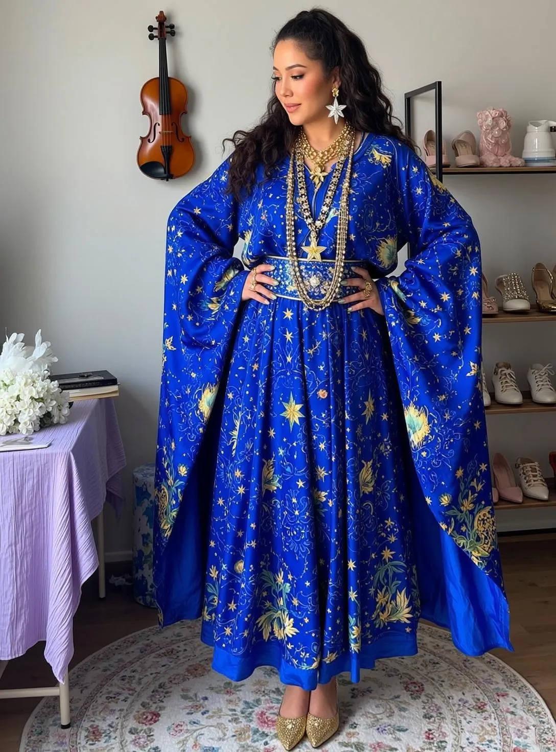 Earrings And Necklace In Fashion Portrait