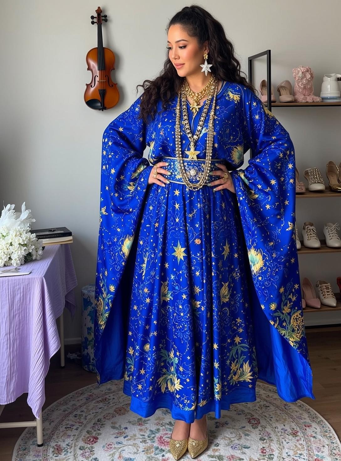 Blue Celestial Robe Indoor Portrait