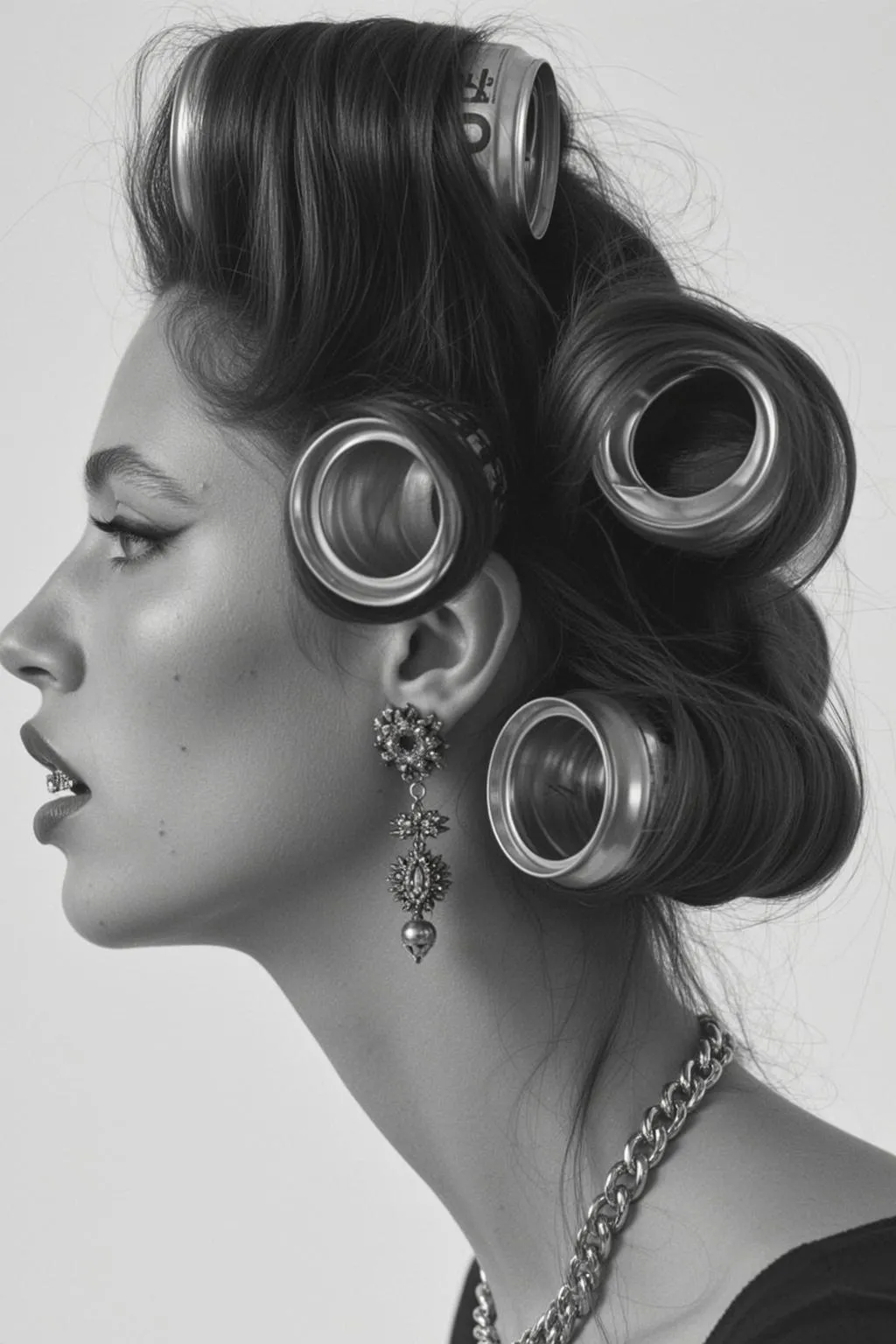 Makeup Earrings And Necklace In Studio Portrait