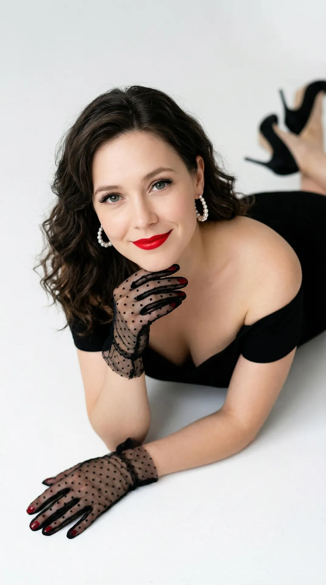 Makeup And Earrings And Manicure In Styled Portrait
