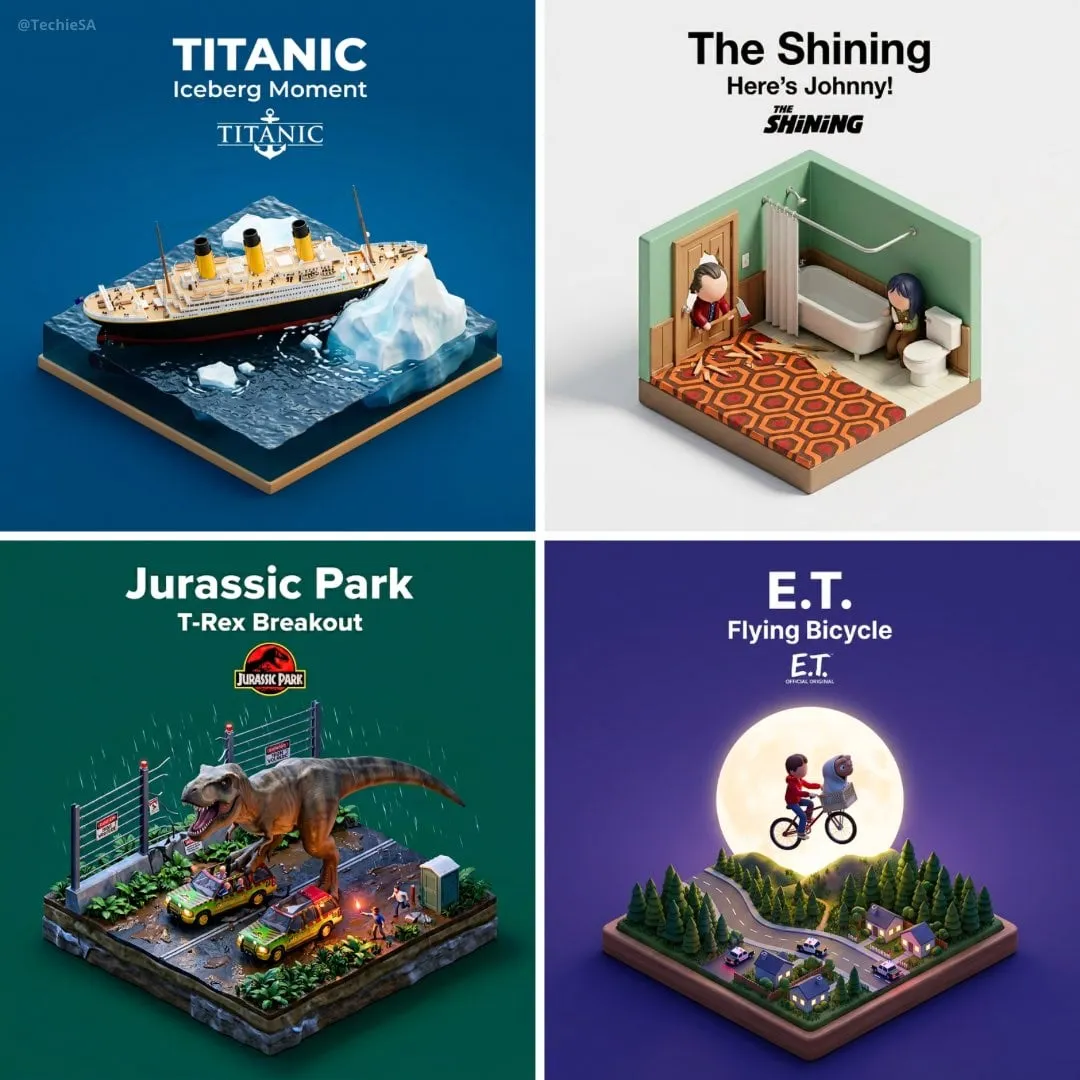Iconic Scene Miniature 3d Cartoon Diorama