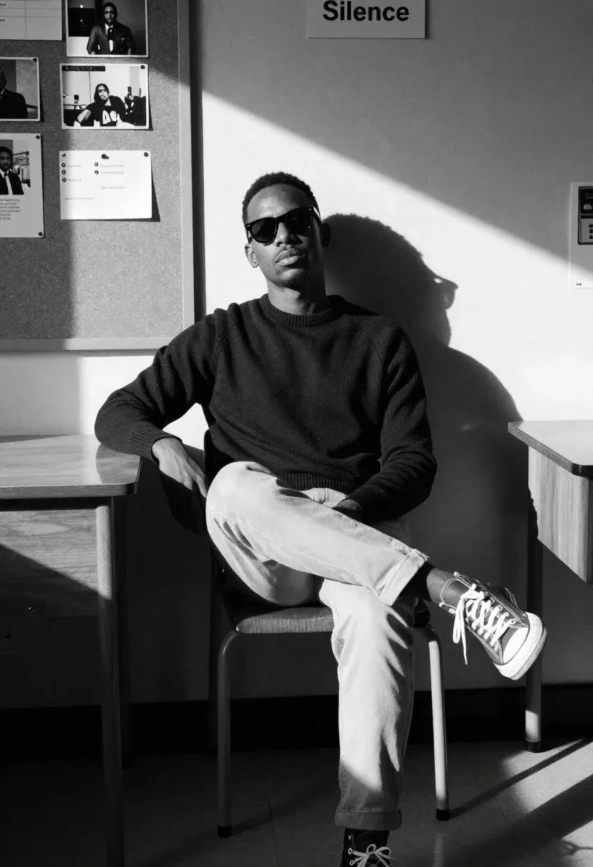 Black And White Photography Relaxed Young Man Sitting Chair With