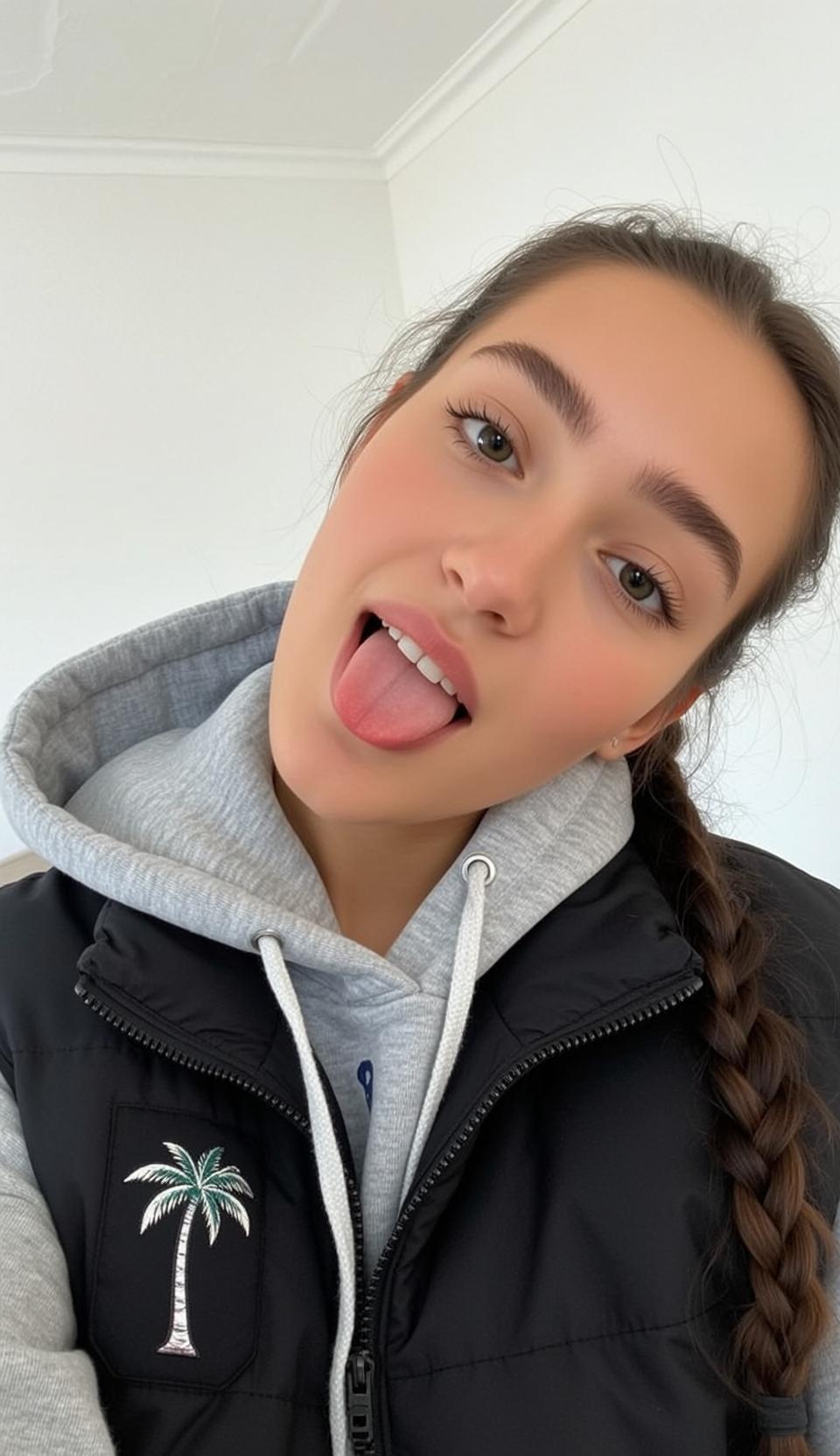 Explore Close-up Slightly Angled Selfie Shows Young