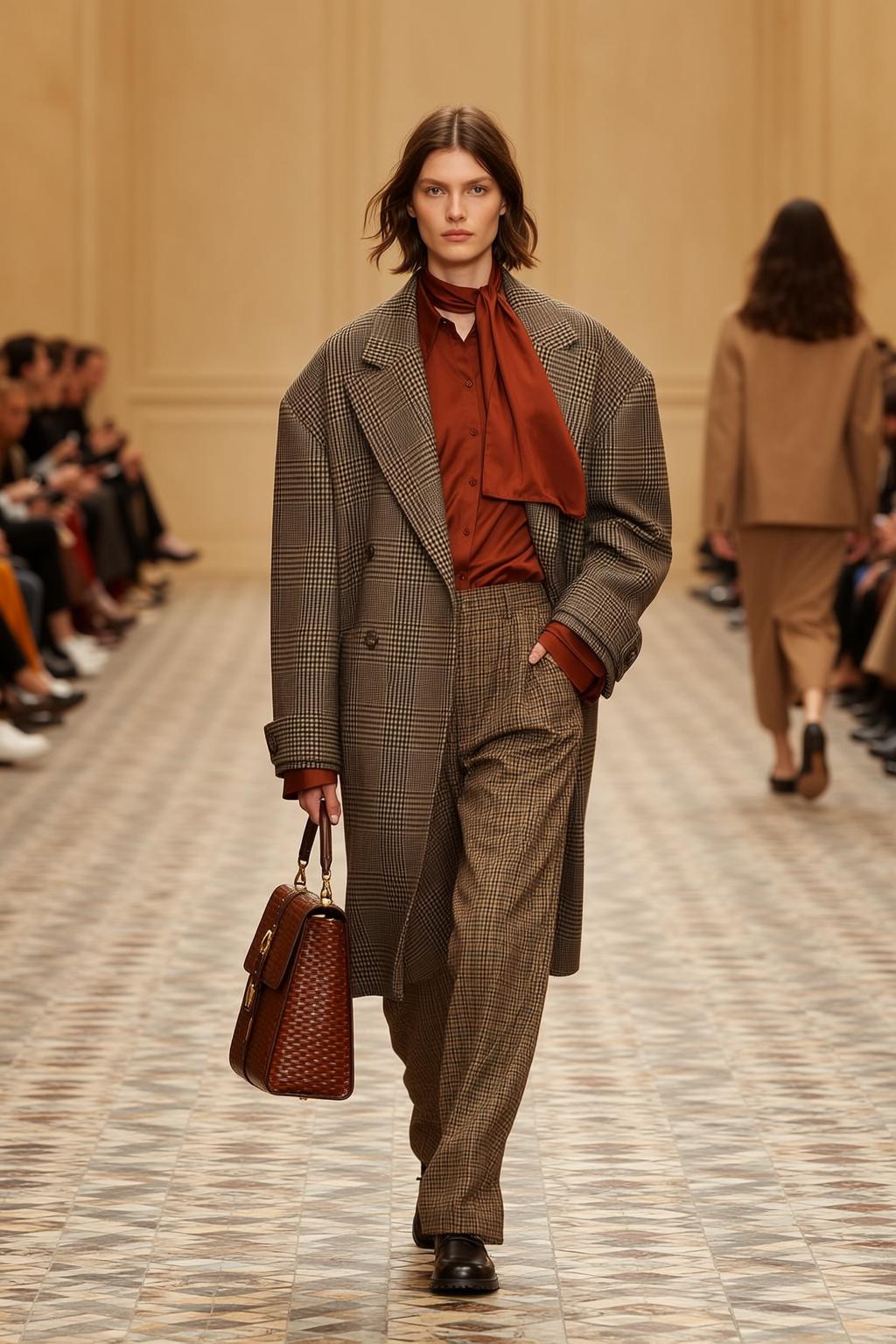 Fashion Week Brown Shoulder-length Slightly Wavy Fair