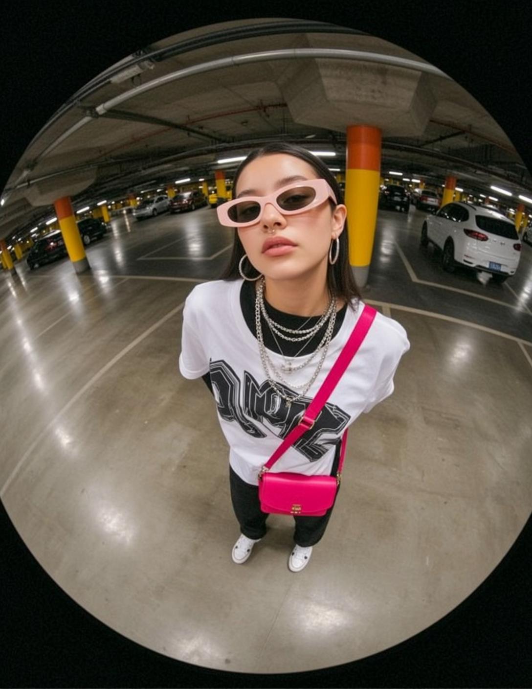 Fisheye Young Long Dark Straight Fair White