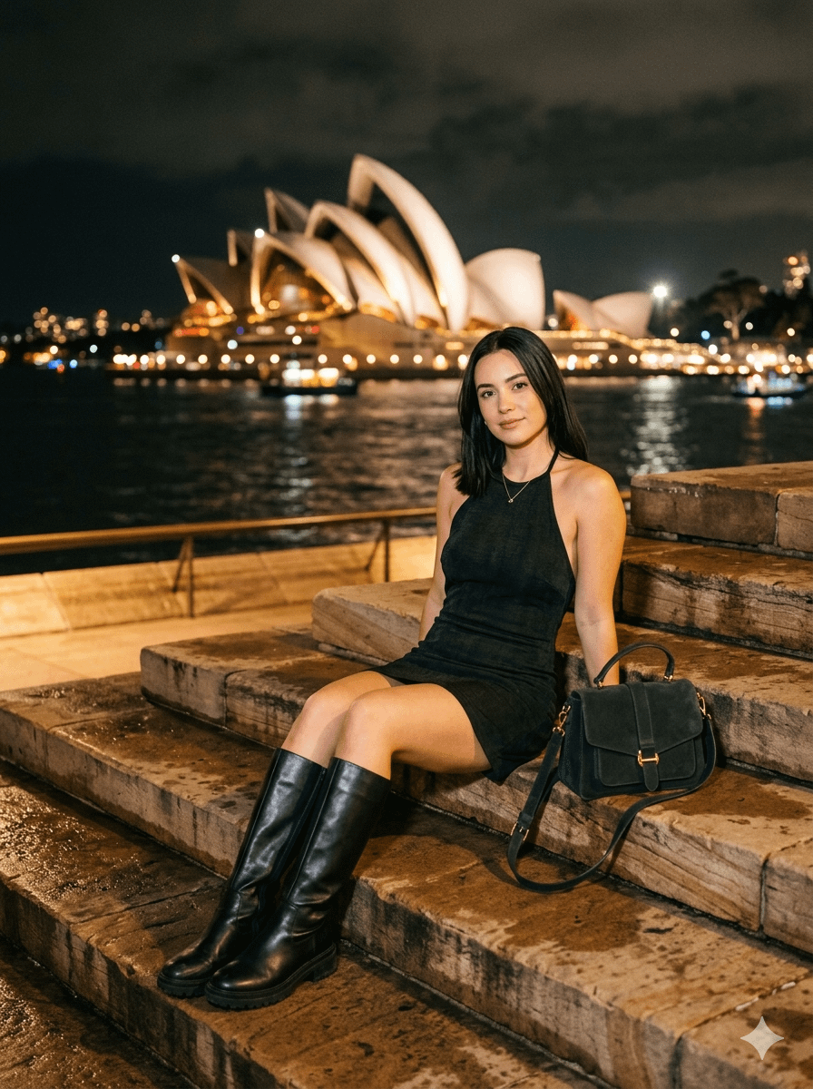 Sydney Opera House Night Wet Steps Handbag