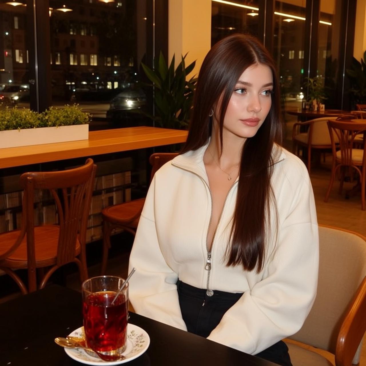 Cream Zip Jacket Moody Table