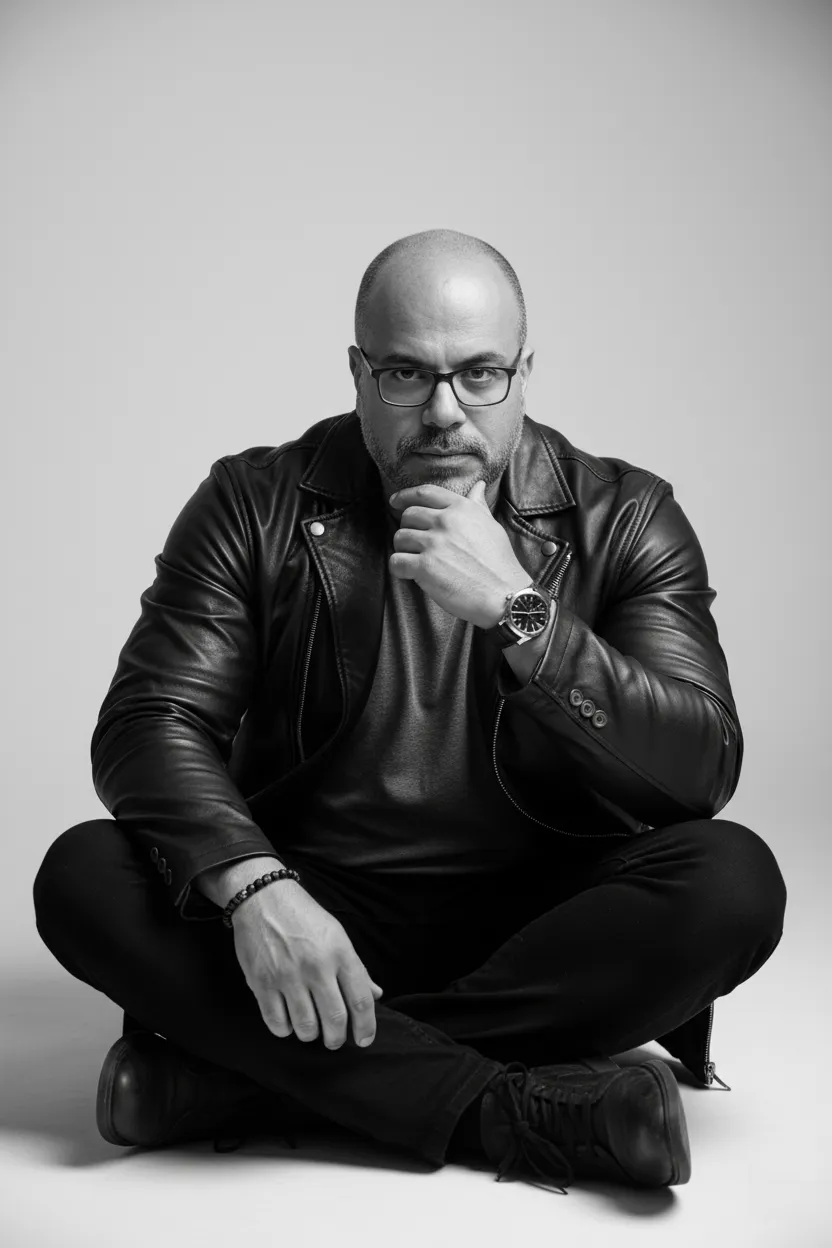Bracelets And Watch With Black Leather Jacket