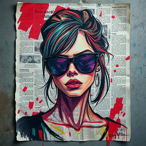Vandalized Cyberpunk Portrait