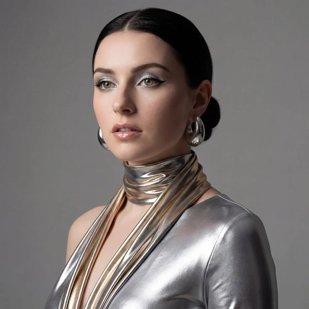 Makeup And Earrings In Studio Portrait