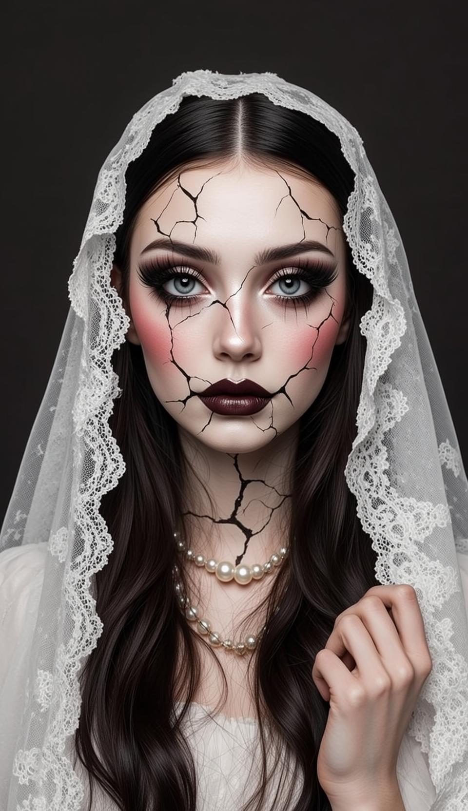 Porcelain Doll Bride Studio Portrait